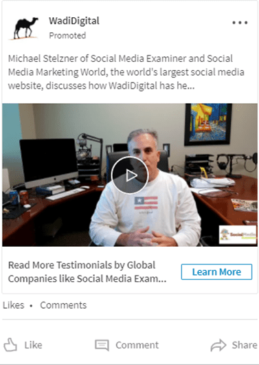 linkedin promoted video ad