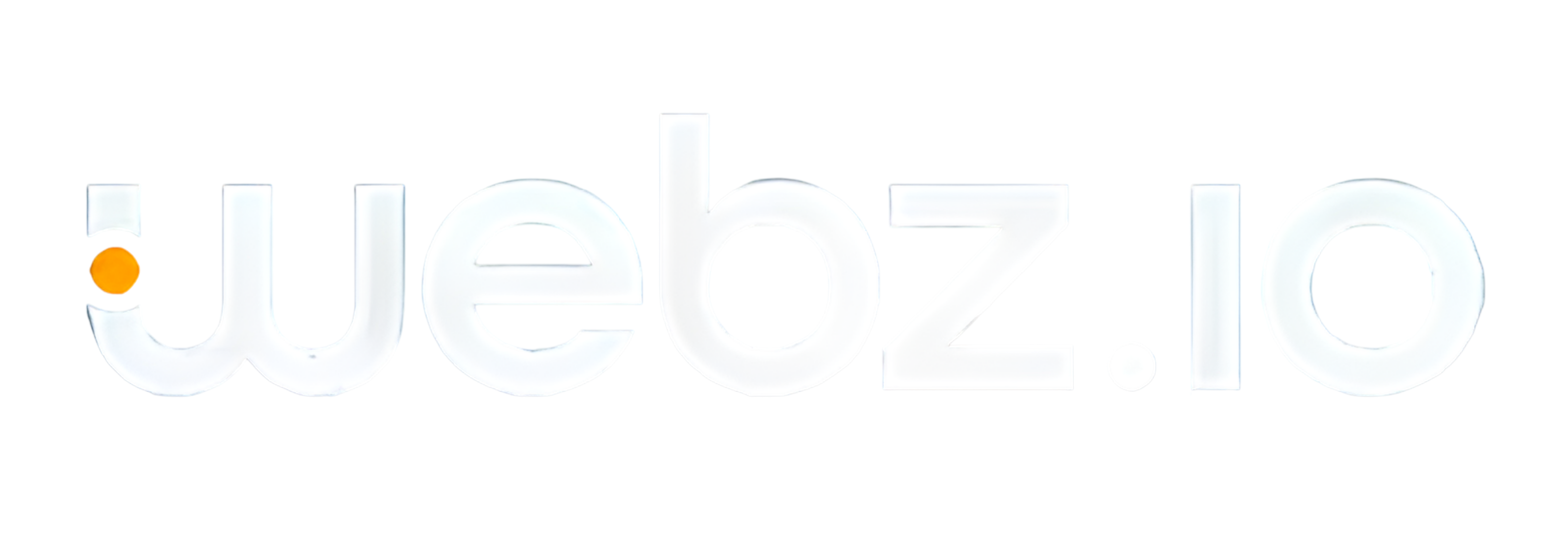 Webz.io logo with a small orange dot on the left side of the 'w'.