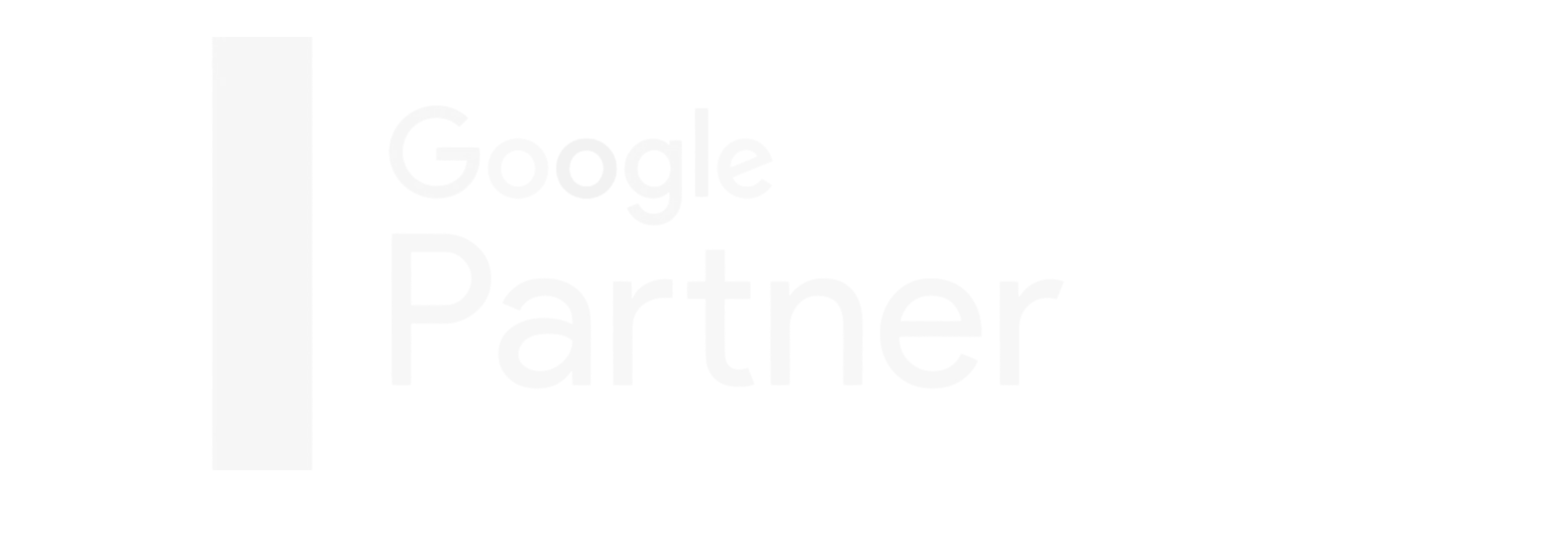 Google Partner logo in white text on a transparent background.