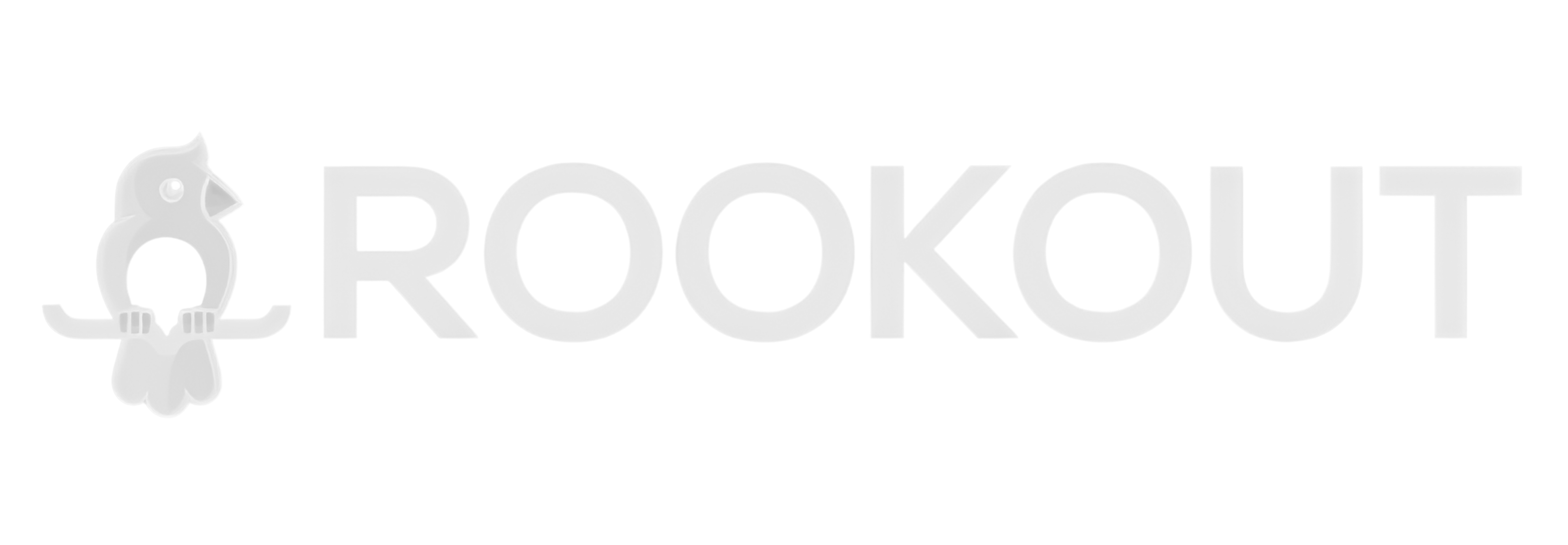 A bird logo next to the word “ROOKOUT” in light gray, all uppercase letters.